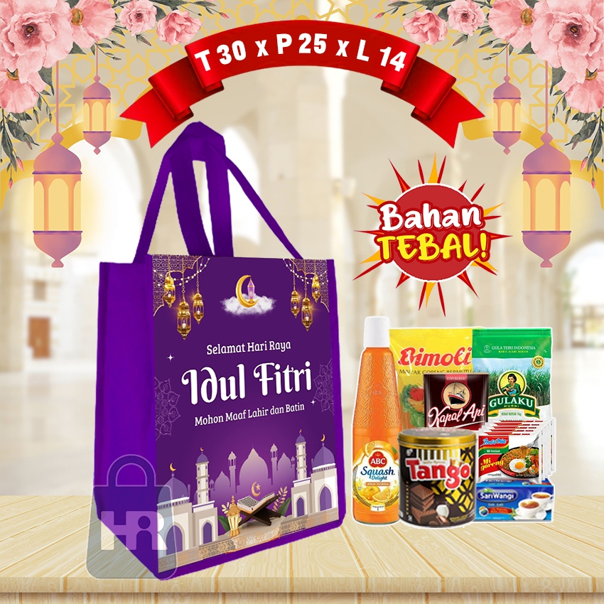 Tas Souvenir Lebaran Custom / Goodie Bag Ramadhan Gratis nama  / Tas Lebaran Muat Sembako / TAS LEBA