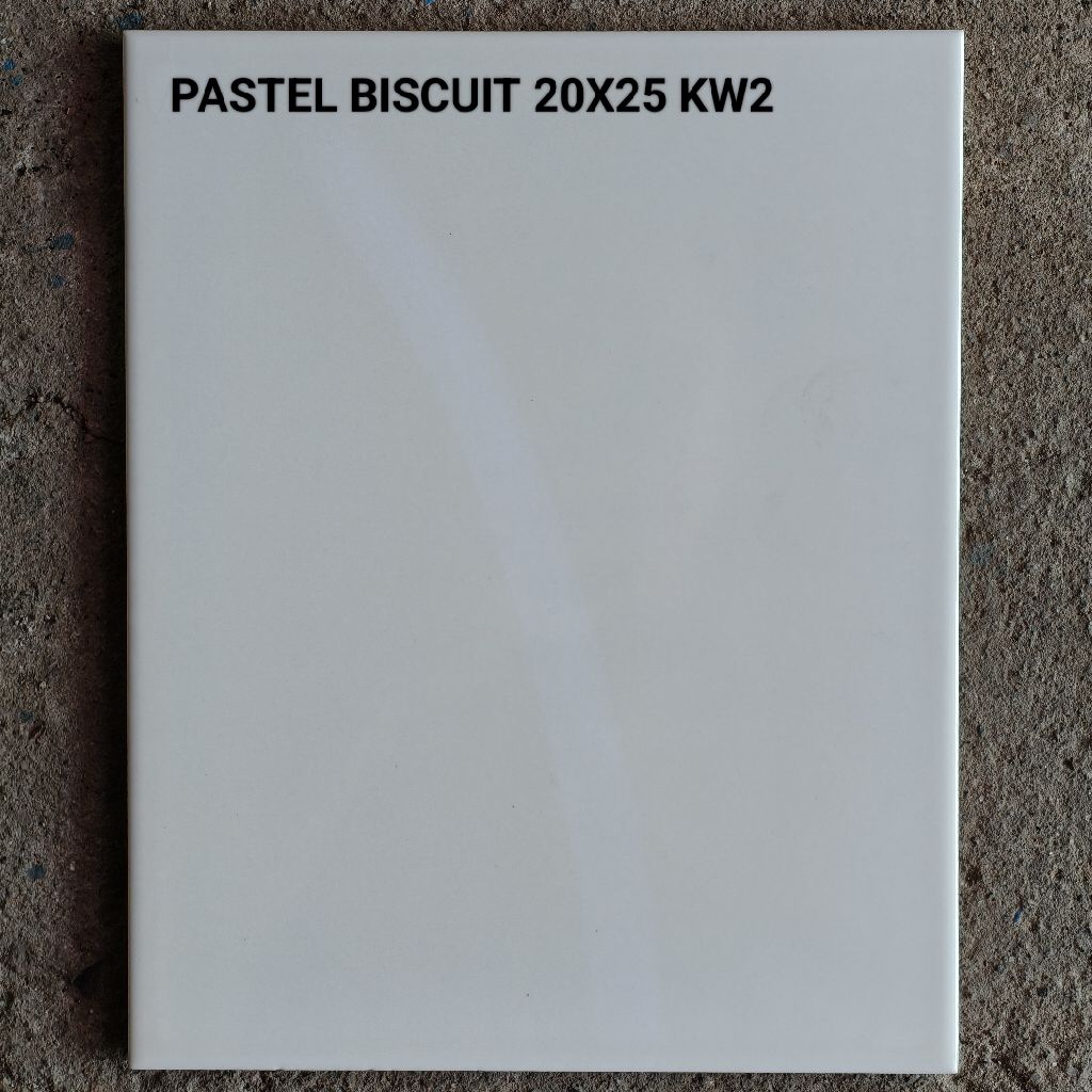 Keramik Dinding Kamar Mandi 20x25 Pastel Biscuit Putih KW2