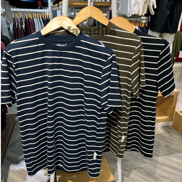 Kaos Greenlight Stripe 3 Warna Reguler Fit 100% Original