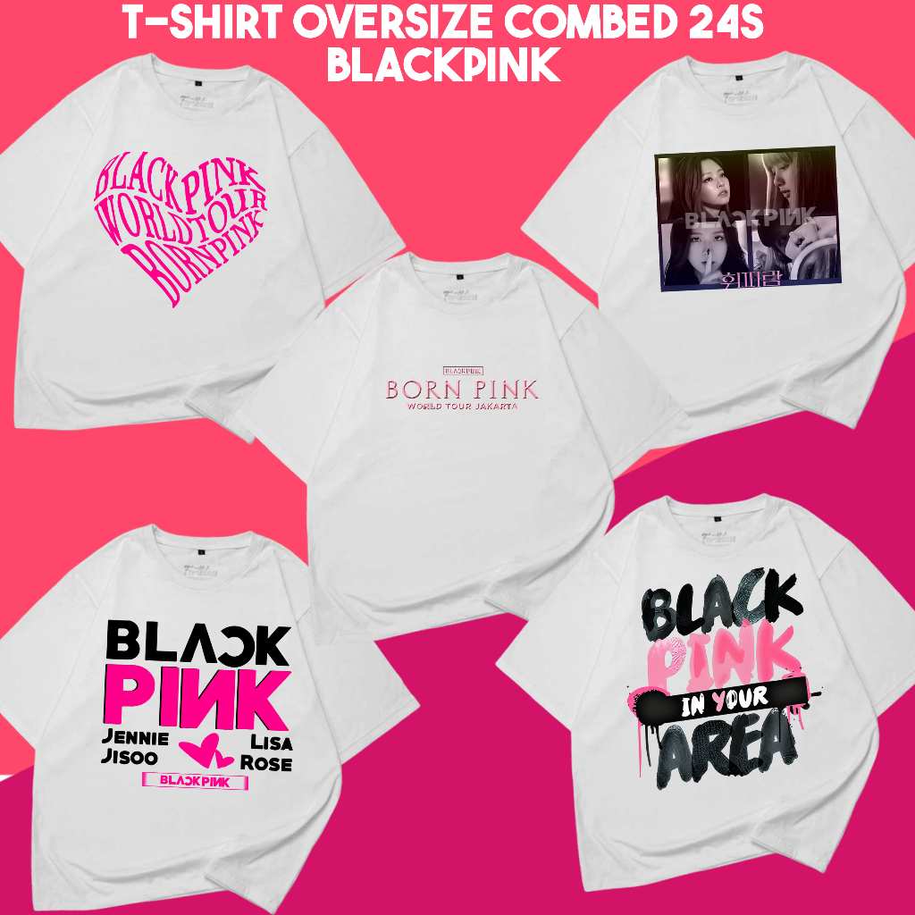 Kaos Blackpink Merchandise Konser Kpop Oversize Cewek Cowok/Oversize / Regular Fit/Kaos Kpop Blackpi