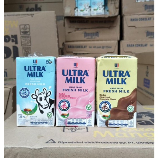 Susu ultra milk kotak 125 1Dus