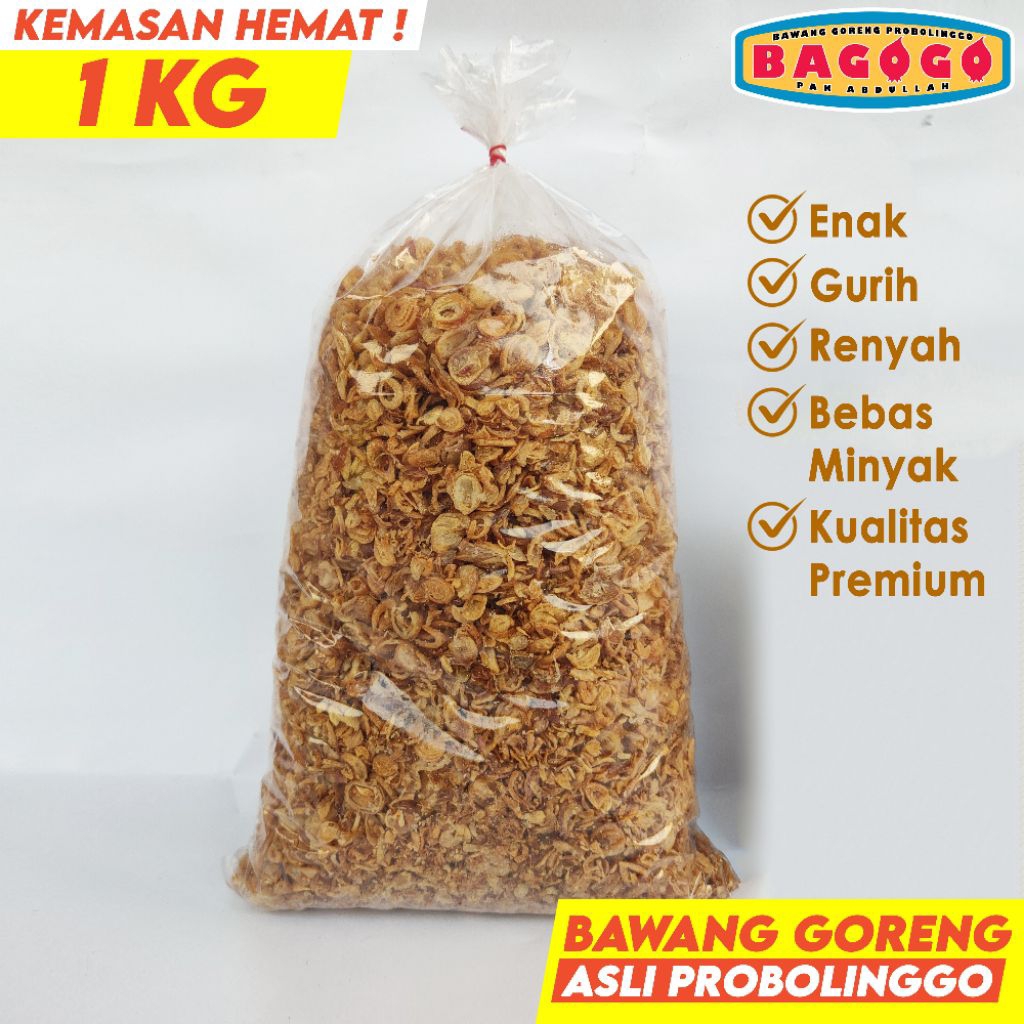 1 KG Bawang Goreng Merah Premium Asli Probolinggo/Brambang Goreng Premium Asli Probolinggo 1 KG