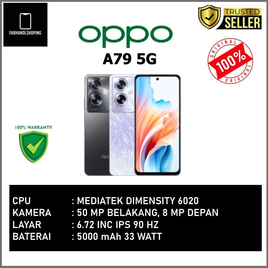 OPPO A79 5G RAM 8GB ROM 256GB MEDIATEK DIMENSITY 6020 50 MP NFC SUPPORT 5000 MAH 33 WATT