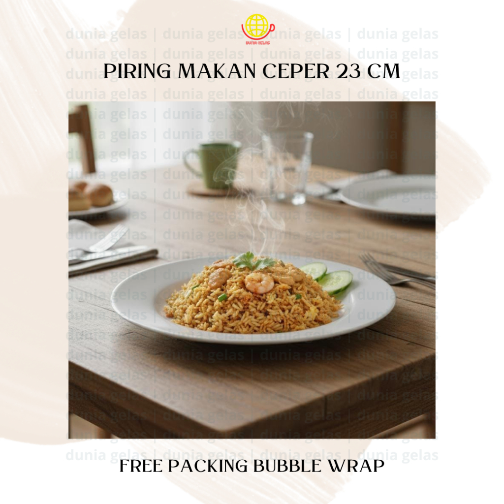 Piring Makan Bulat 23 cm / Piring Makan Ceper Diameter 23 cm / Piring Keramik