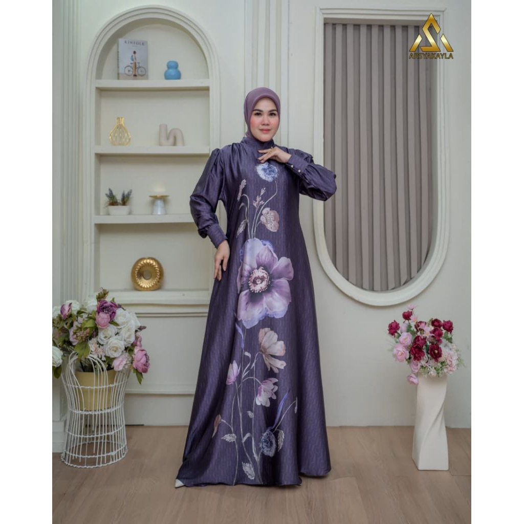 TERBARUAYRA DRESS ONLY~GAMIS ARMANI SILK PREMIUM ~FASHION MUSLIM BY ARSYA KAYLA