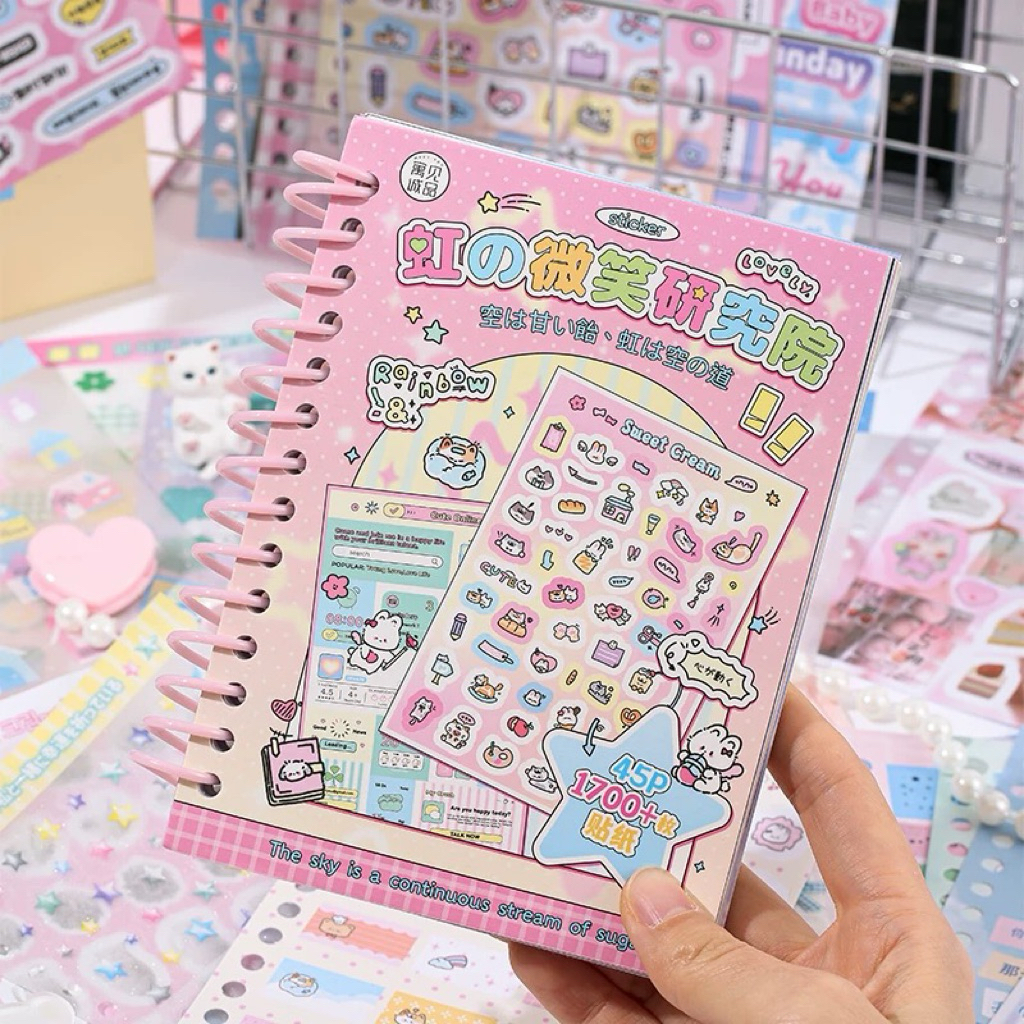 

JAPANESE SPIRAL PINK STICKER BOOK
