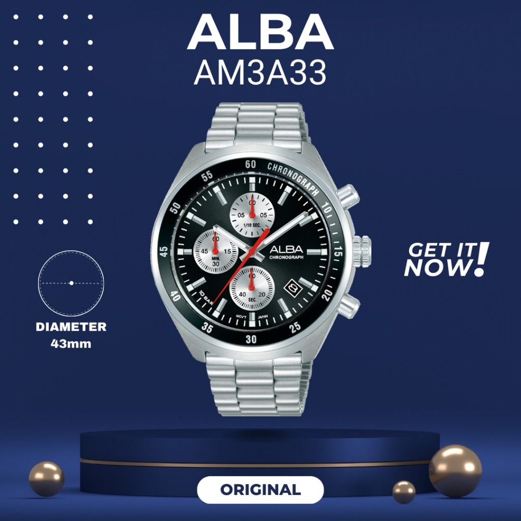 ALBA AM3A33 PRIA ORIGINAL JAM TANGAN COWOK ARLOJI COWOK FASHION