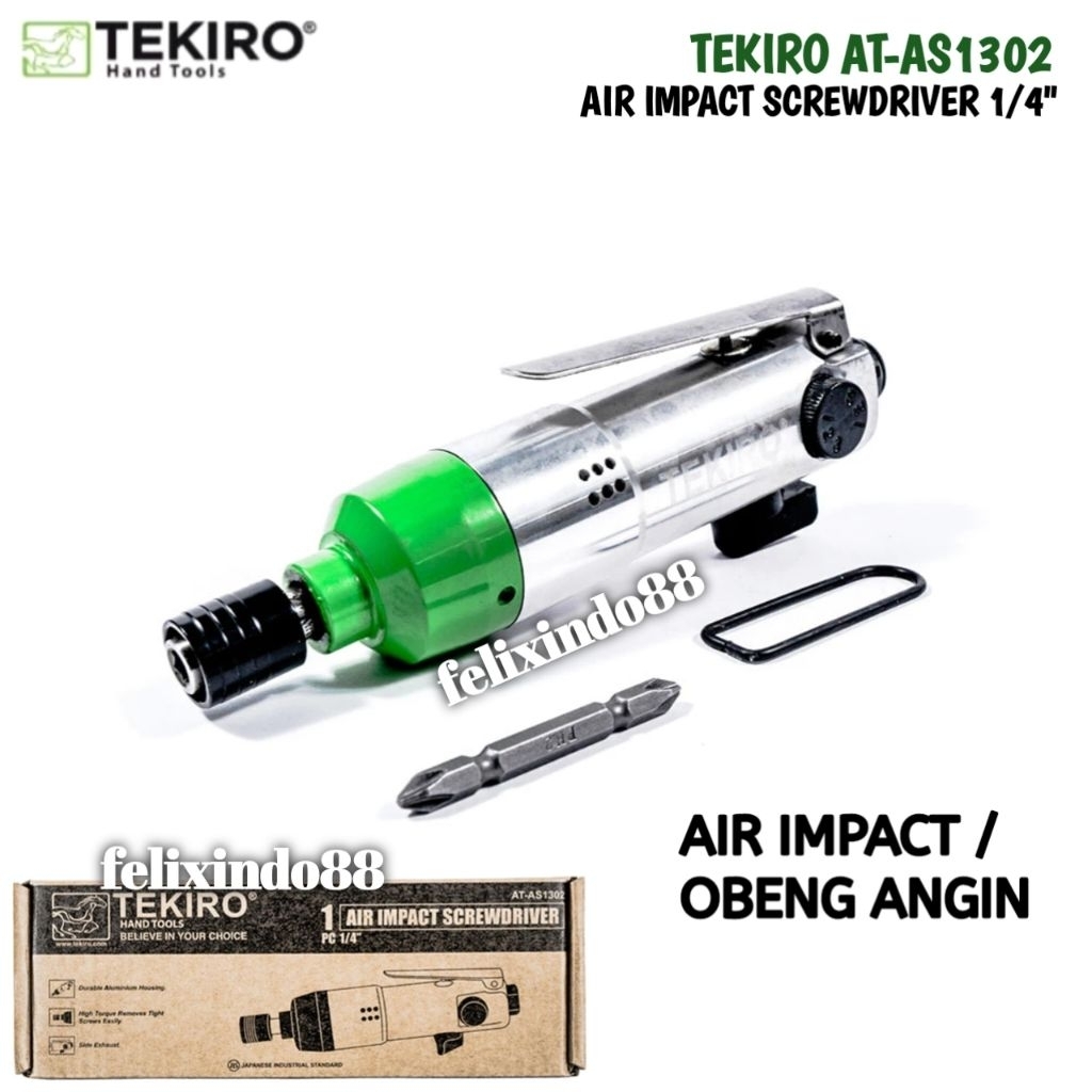 Tekiro Air Impact Screwdriver 1/4 inch AT-AS1302 Original Mesin Obeng Angin Impek Tenaga Kompresor
