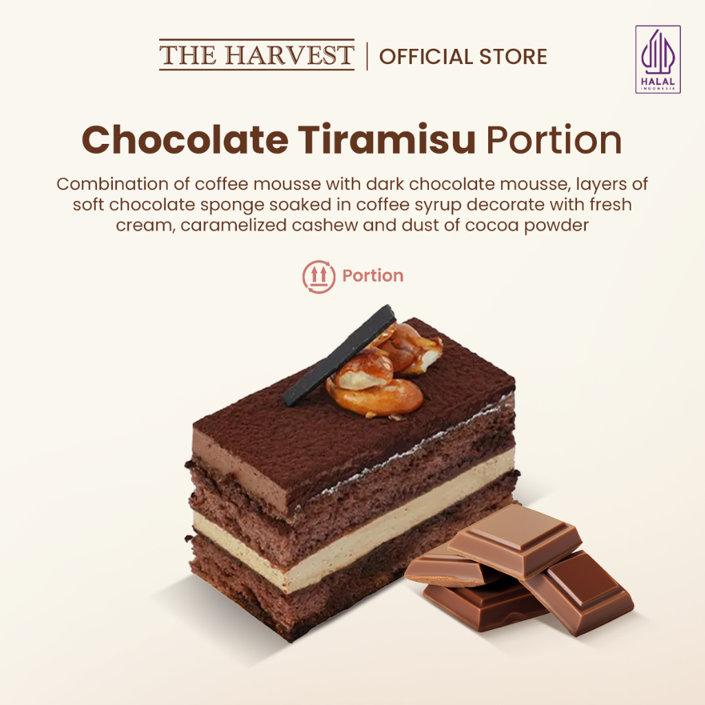 The Harvest Chocolate Tiramisu Portion | Dessert Cake Rasa Chocolate Tiramisu