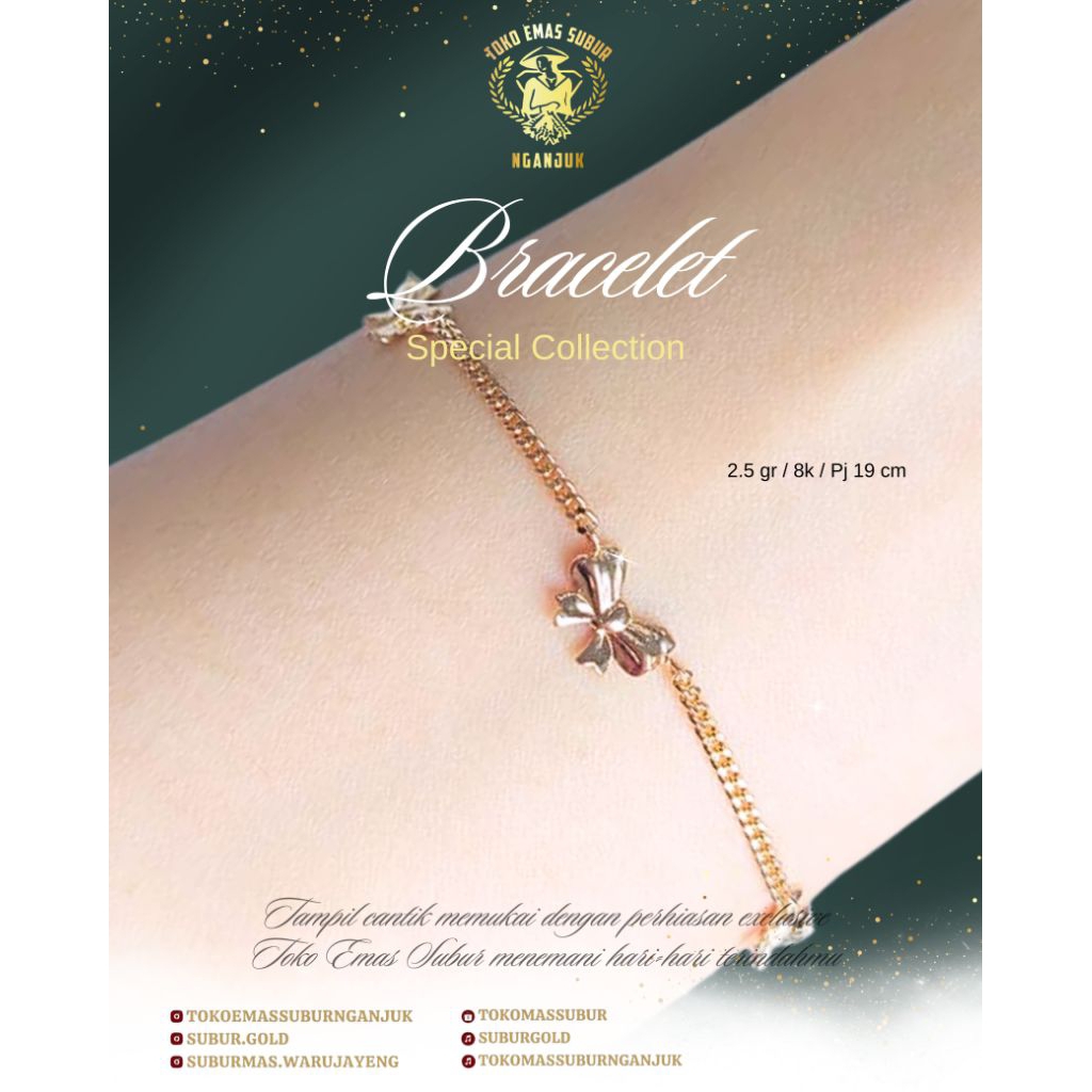 Gelang rantai model pita 8k