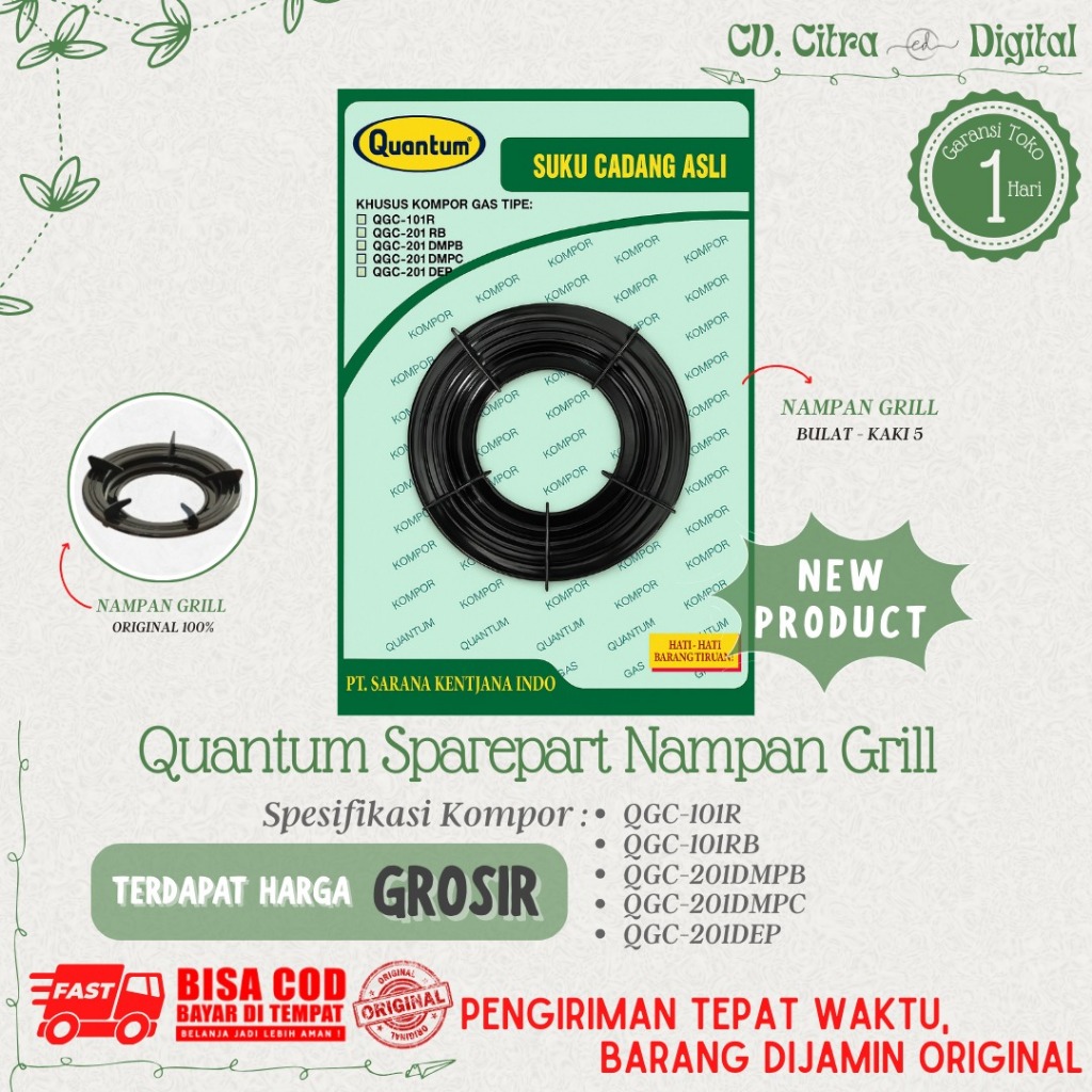 Quantum Sparepart Nampan Grill Kompor Original / Tungku Bulat kaki 5 / Tungku Bulat kompor Quantum