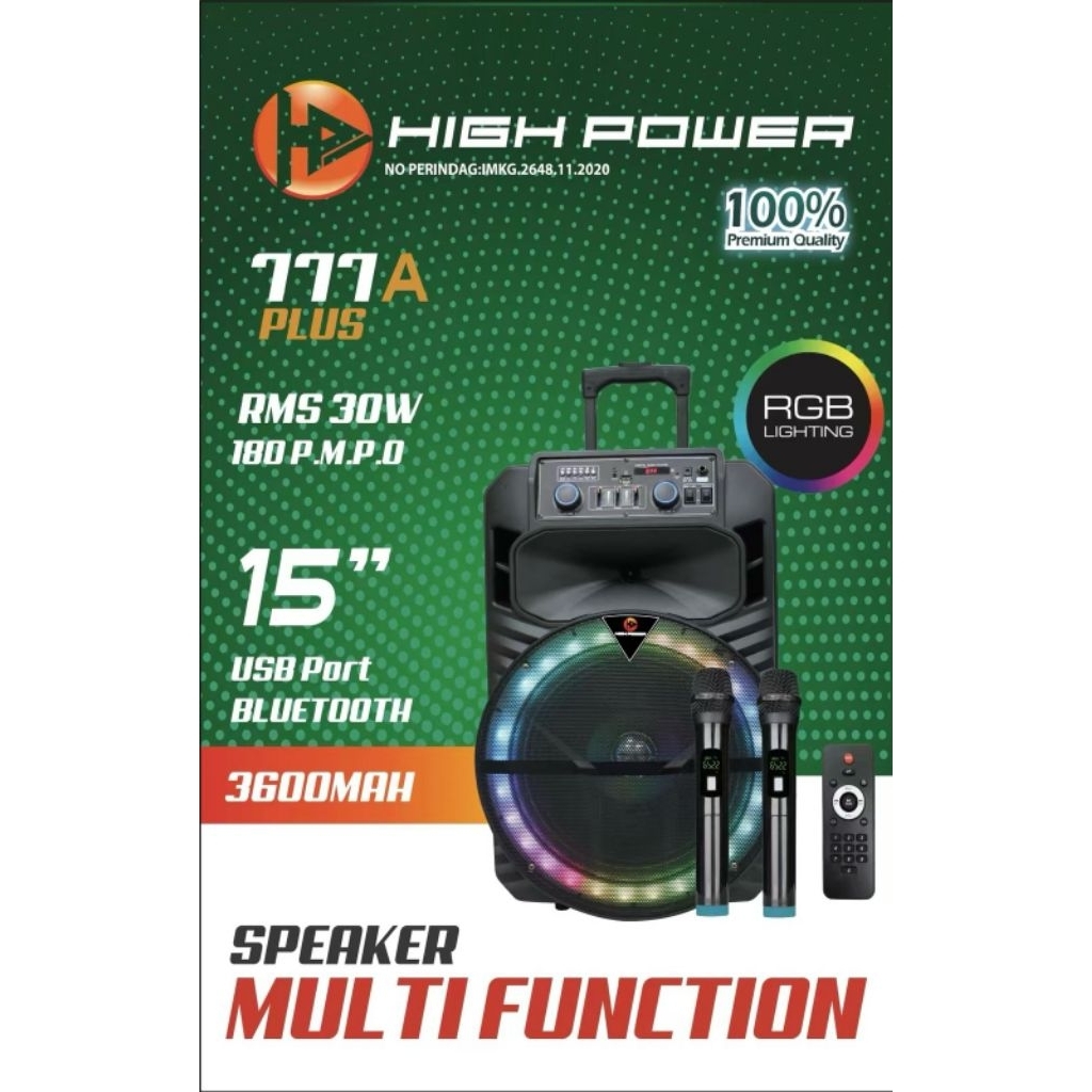 HighPower Speaker Meeting Portable Bluetooth 15" 777A / 777B