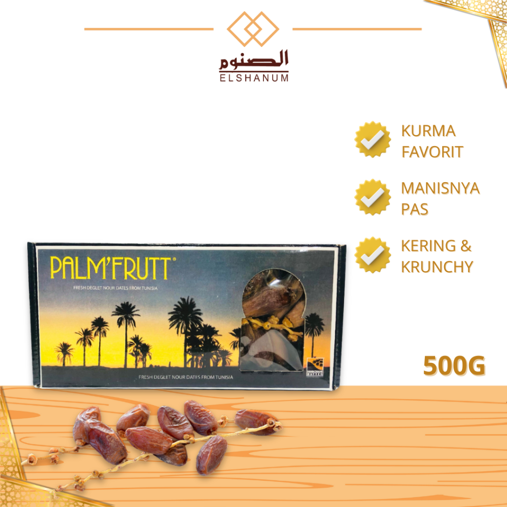 Kurma Palm Fruit Tunis Tangkai 500gr, Palm Fruit Original Premium, Oleh-Oleh Haji / shabani store