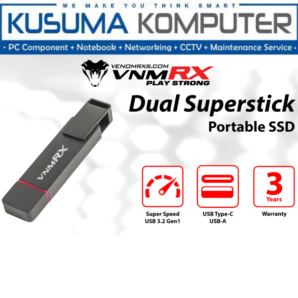 Venomrx SSD External 256GB 512GB 1TB eksternal DUAL SUPER STICK EKSTERNAL SSD