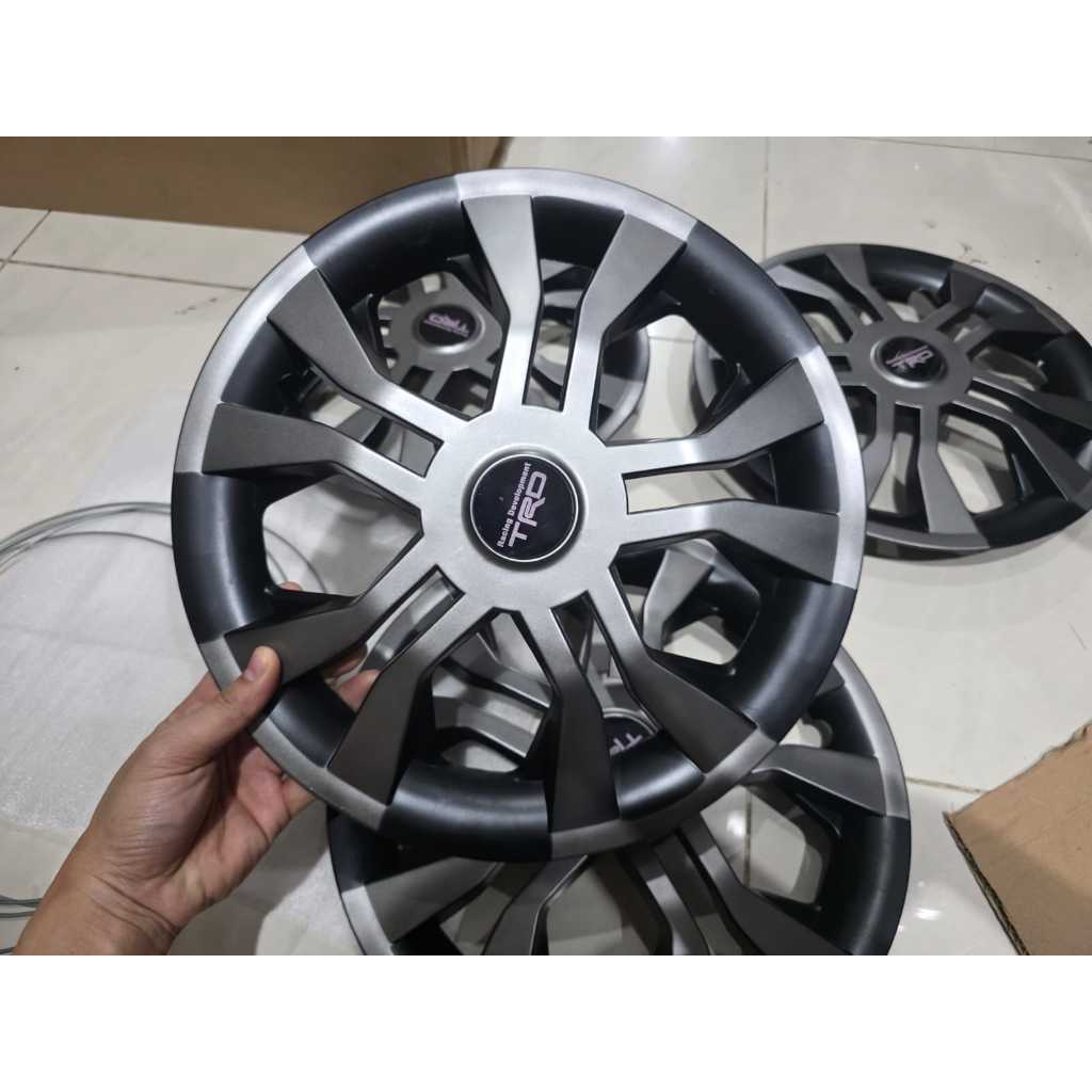 Cover Dop Velg Ring 13 14 Mobil Universal 4 pcs TRD Abu