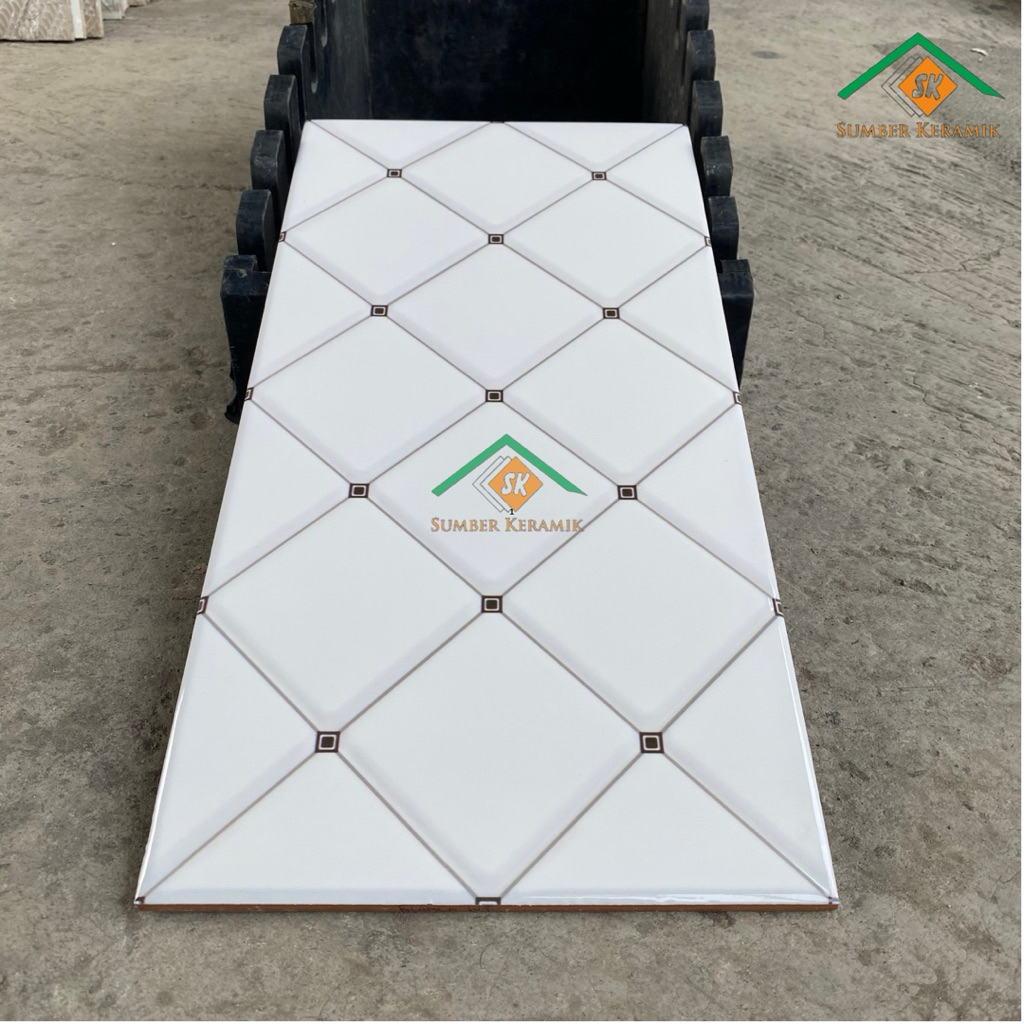 Keramik dinding Bianca white 25x50 glossy uno