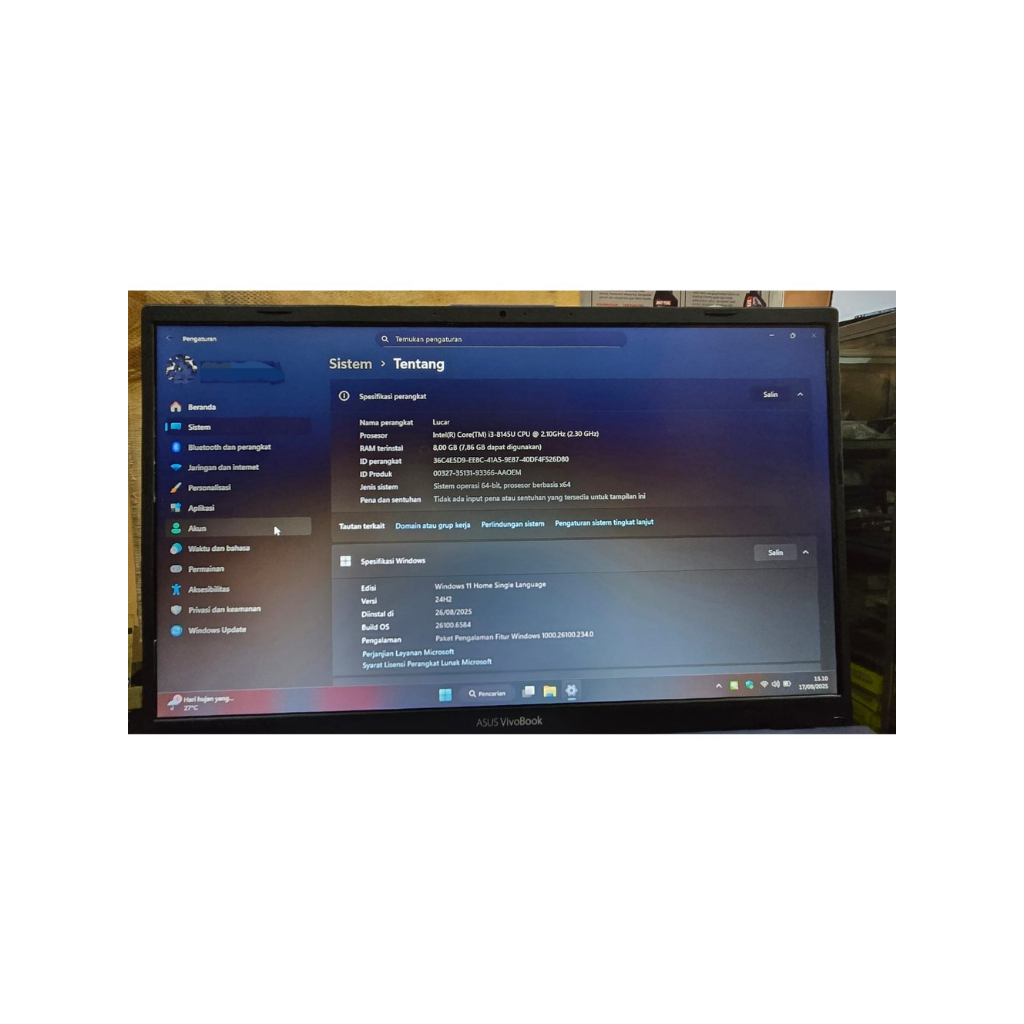 Laptop Asus Vivobook 14 A412FA Intel core i3 8/512GB