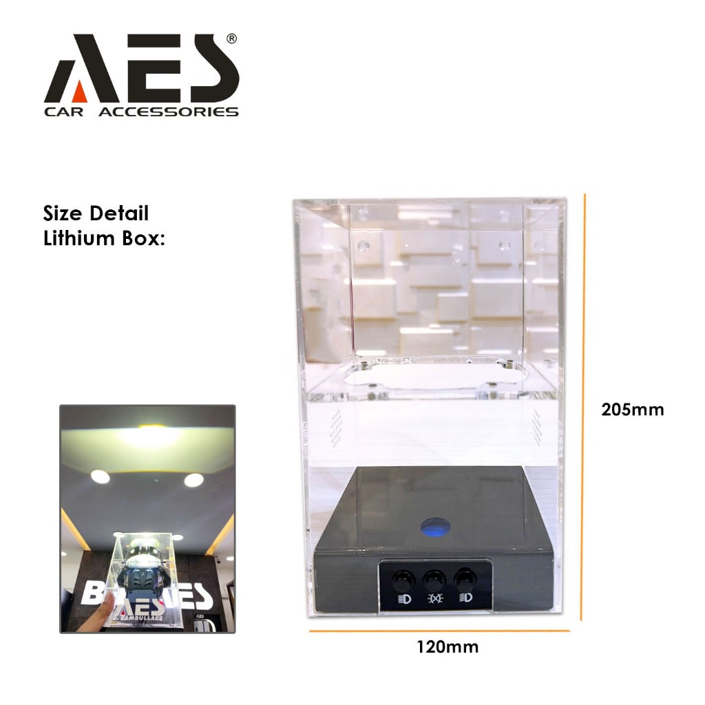 Stand Display Akrilik Mika Litthium Box Biled Charger Port C Bullaes