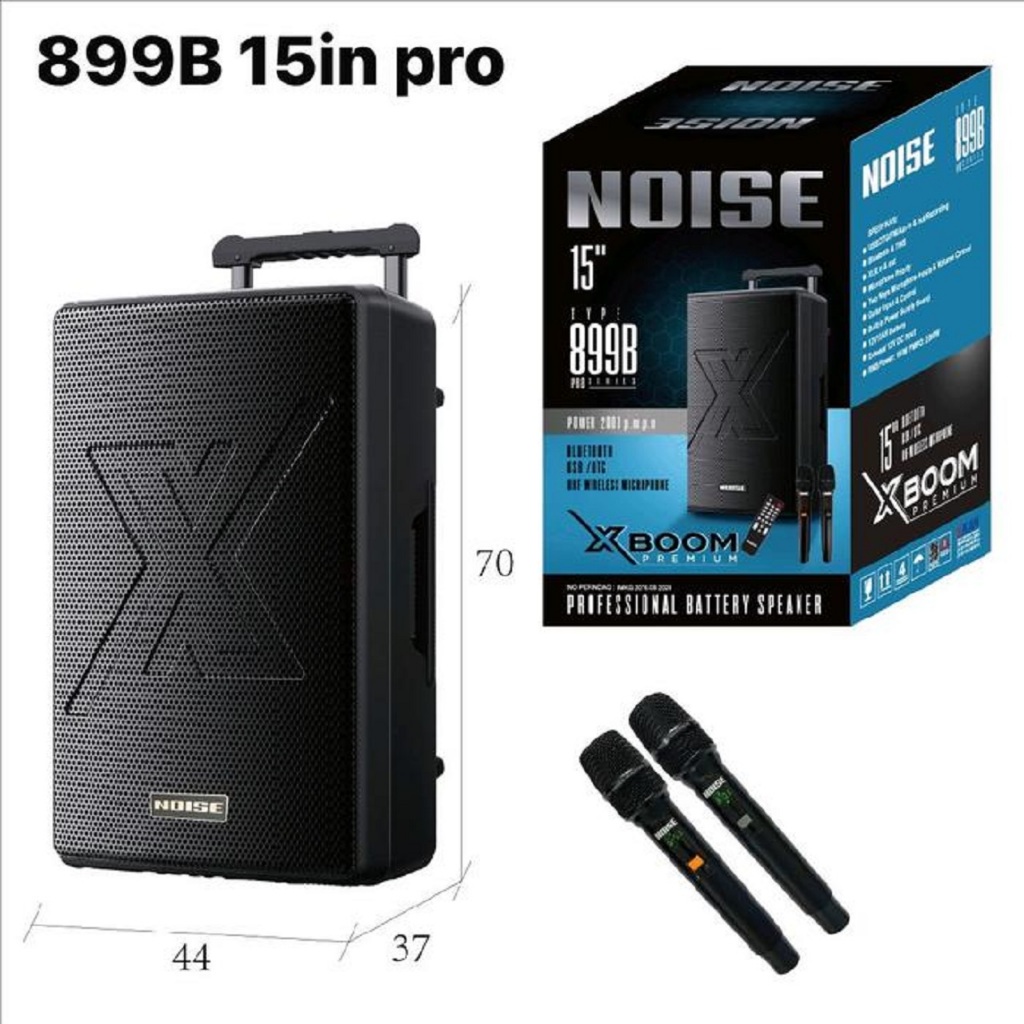 Speaker Portable Wireless Noise 899 B PRO X Boom Original 15 inch Bluetooth