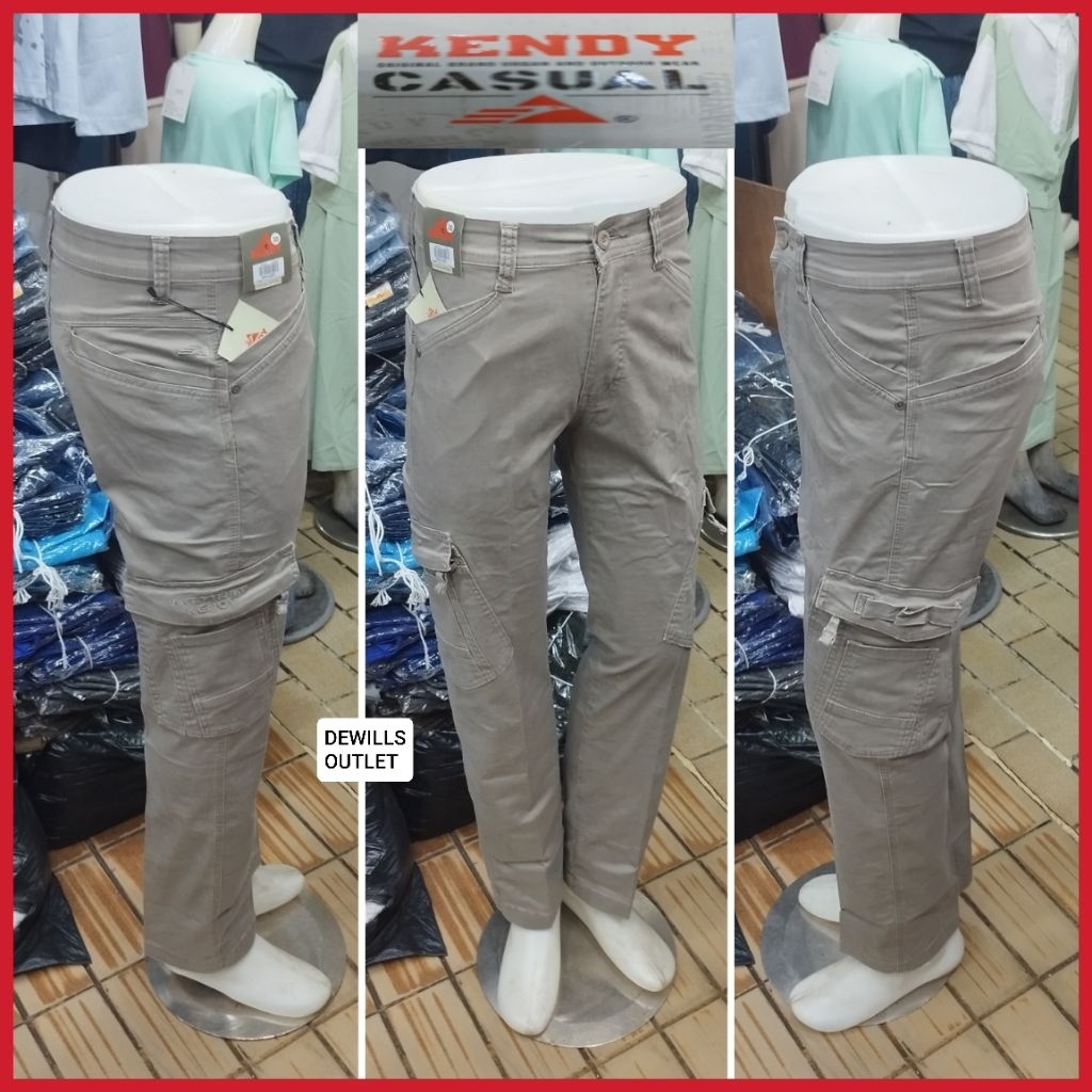 Kendy celana panjang tactical bahan tebal katun street type slim fit