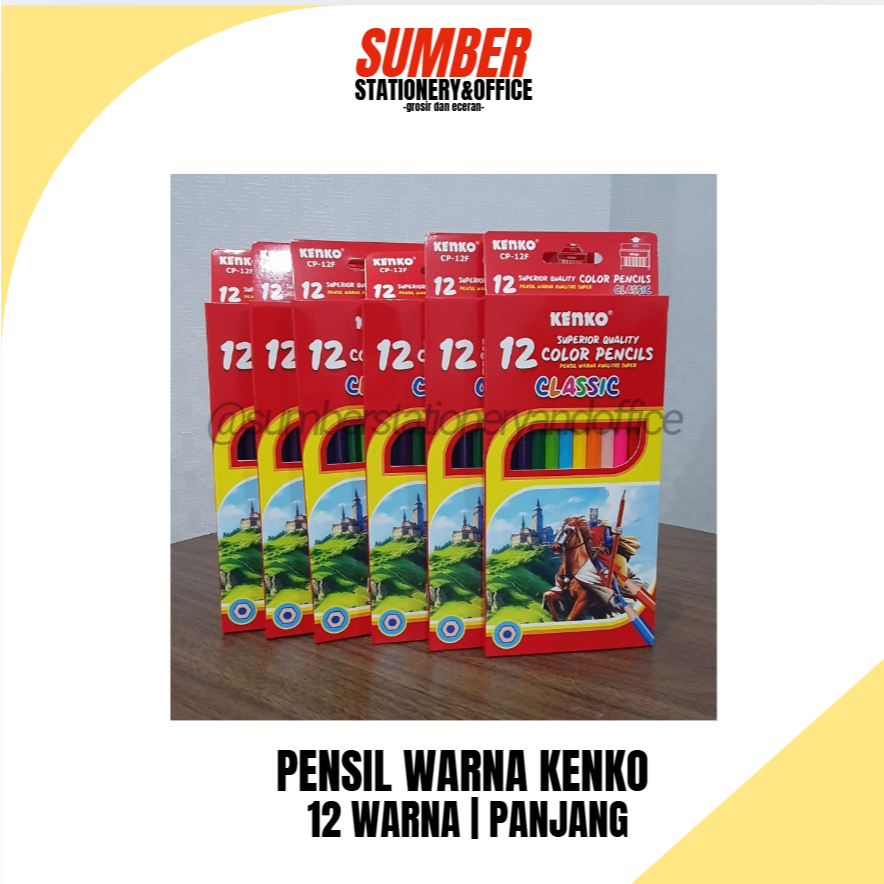 PENSIL WARNA KENKO - 12 WARNA - PANJANG
