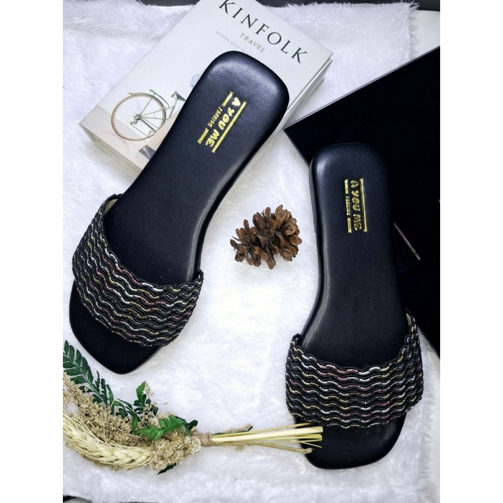 sandal teplek simple elegan, CASSIE shoes