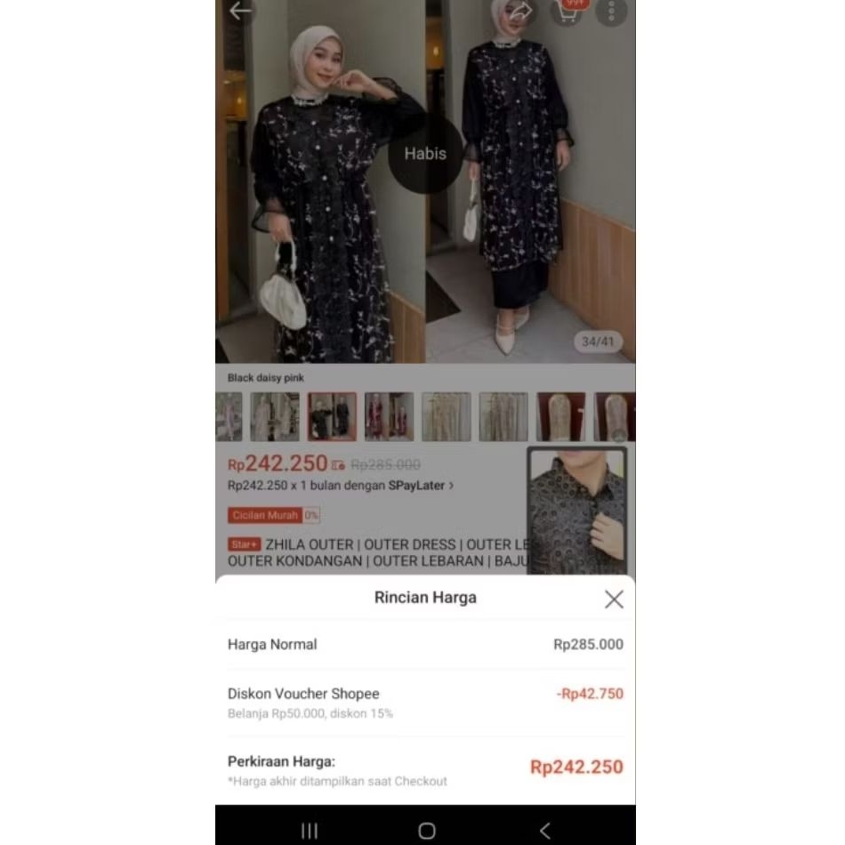 PRELOVED ZHILLA OUTER VARIAN DAISY BY NAPUSHA OUTER KONDANGAN LEBARAN