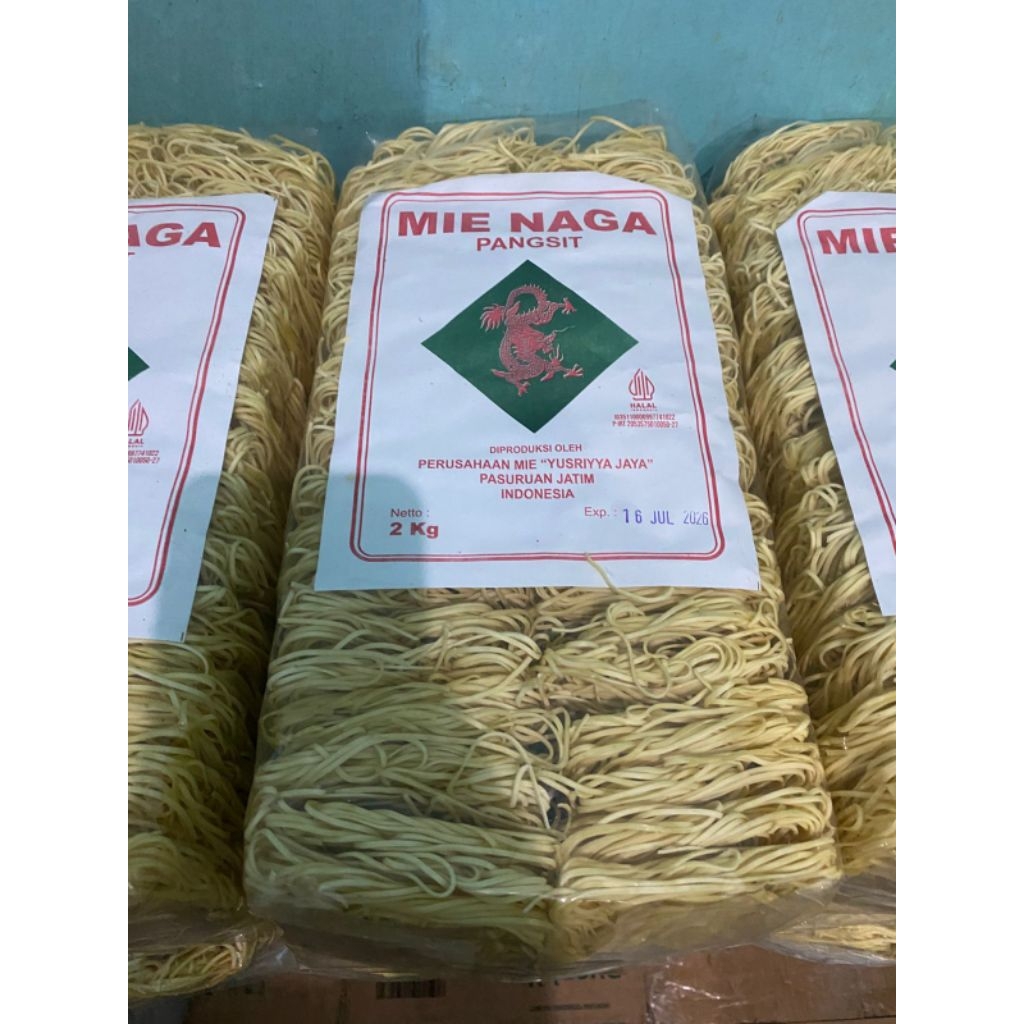 mie kering pangsit cap naga 2kg mie ayam/mie gacoan/mie yamin