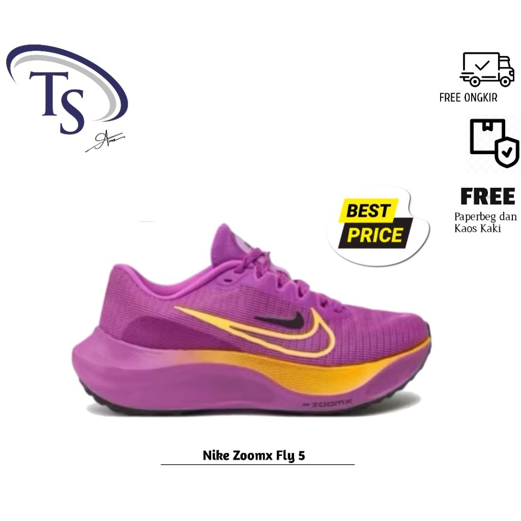 Running Shoes Womens Nike Zoomx Fly 5 Hyper Violet Orange Original