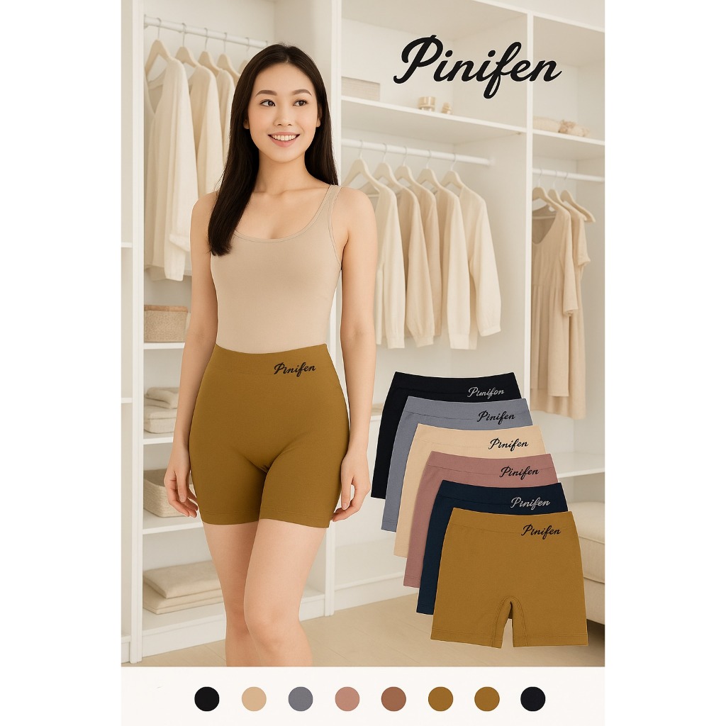 RVC75 - Celana Pop Wanita Bahan Rajut Celana Pendek Stretch Dalaman Cewek Pakaian Dalam Import Murah