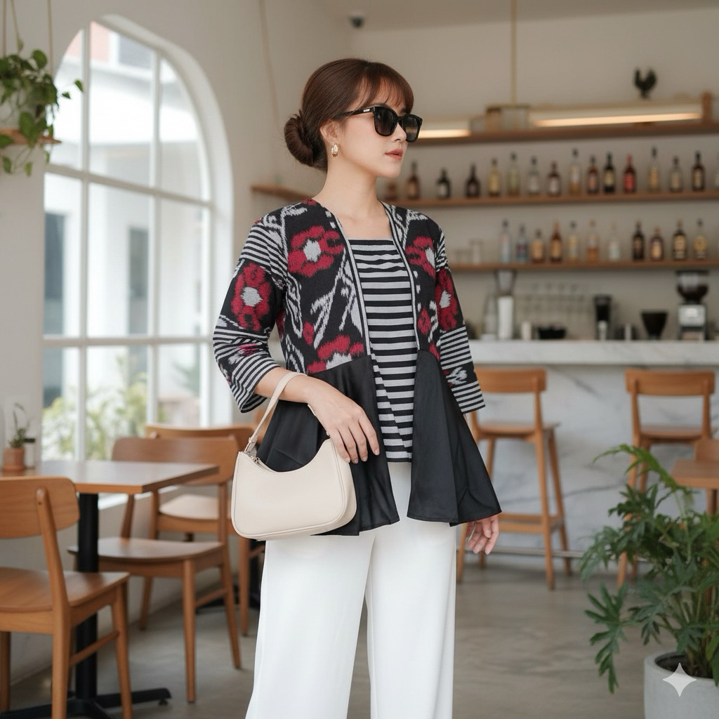 Shanaya Batik Blus Rosa Tenun Kombi Toyobo Belakang Toyobo