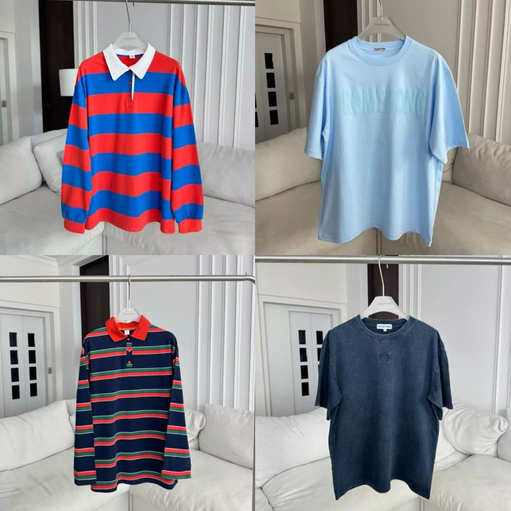 (Katalog 41) Kaos Salur Wanita Lengan Panjang Kaos Salur Premium Wanita Kaos Salur Oversize Wanita K