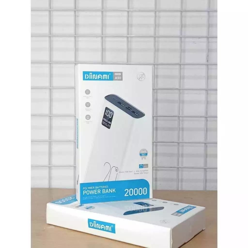 Pusat168 Powerbank Diinami Model A90 20000mAh Supercharge