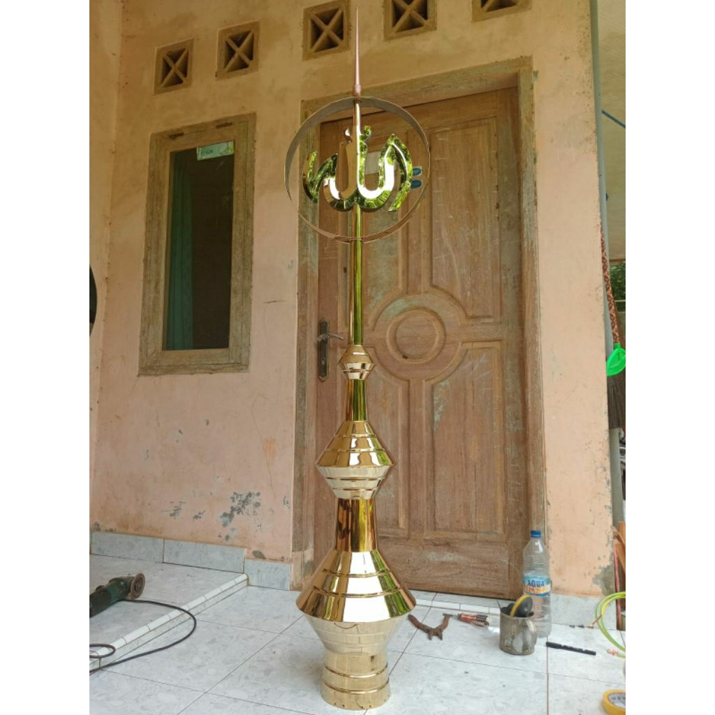 LAFADZ ALLAH STAINLESS GOLD UKURAN 40 CM, LAFADZ ALLOH BAHAN STAINLESS GOLD