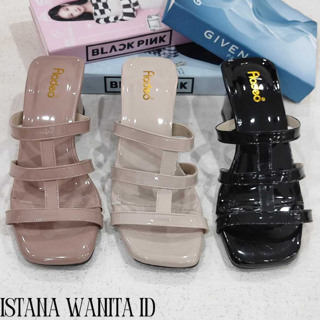 Sandal wanita kekinian termurah Hak 5 cm TALI BENING