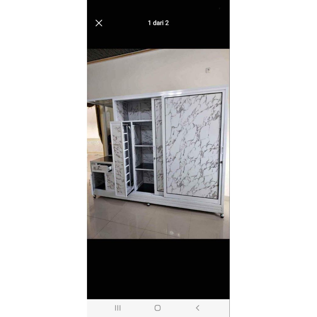 lemari pakaian aluminium + meja rias