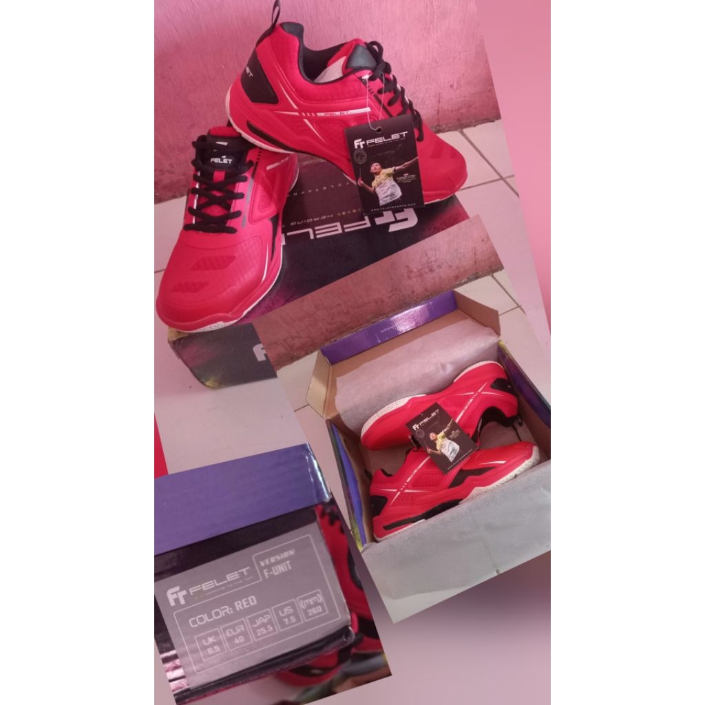 sepatu badminton felet F UNIT bulutangkis size 40