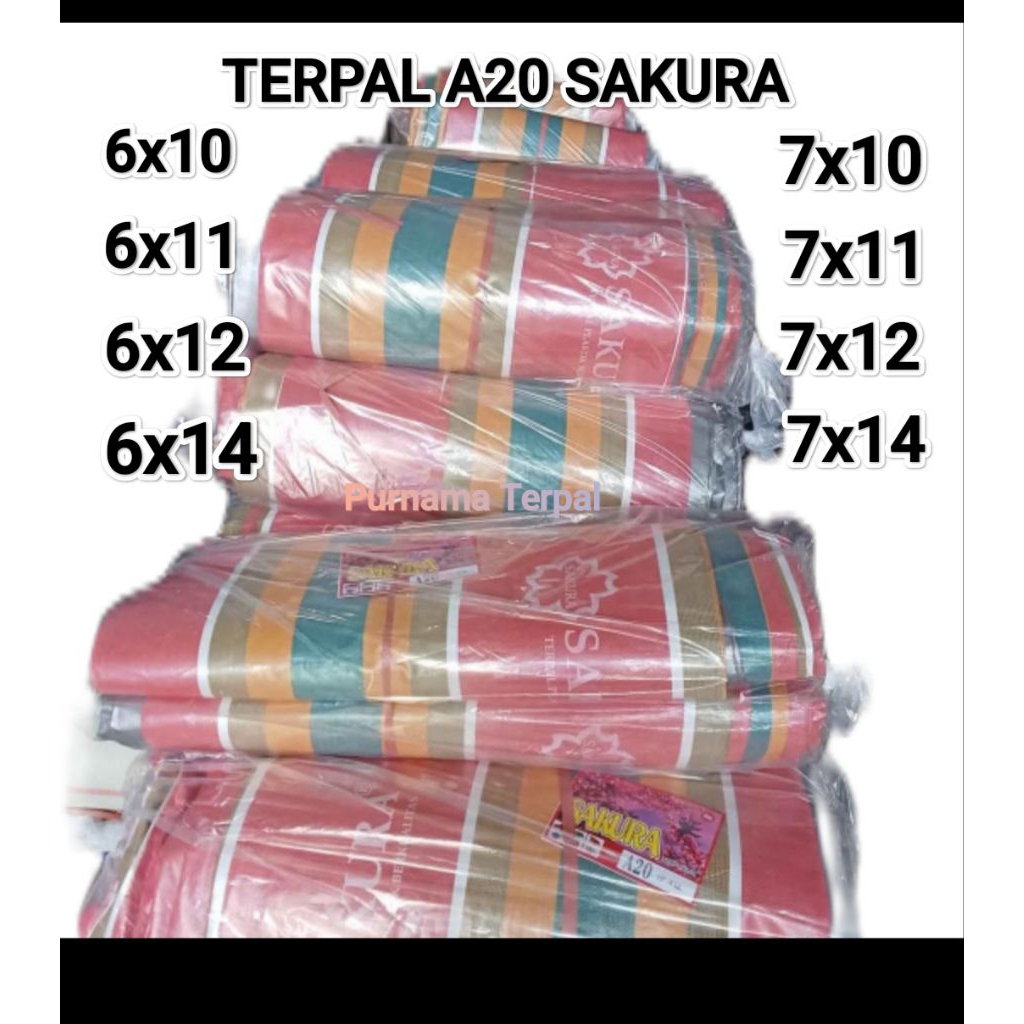 Terpal Tenda Terpal Truk, Fuso, Tronton, dll. A20 Sakura Salur Pelangi-Silver Original