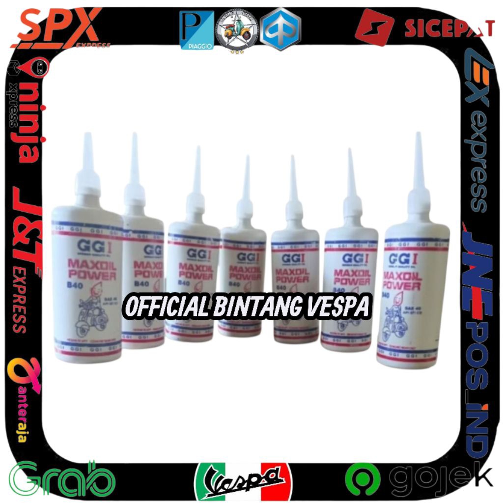 Oli mesin vespa GGI + corong Oli mesin vespa 2 tak GGI 400 ML