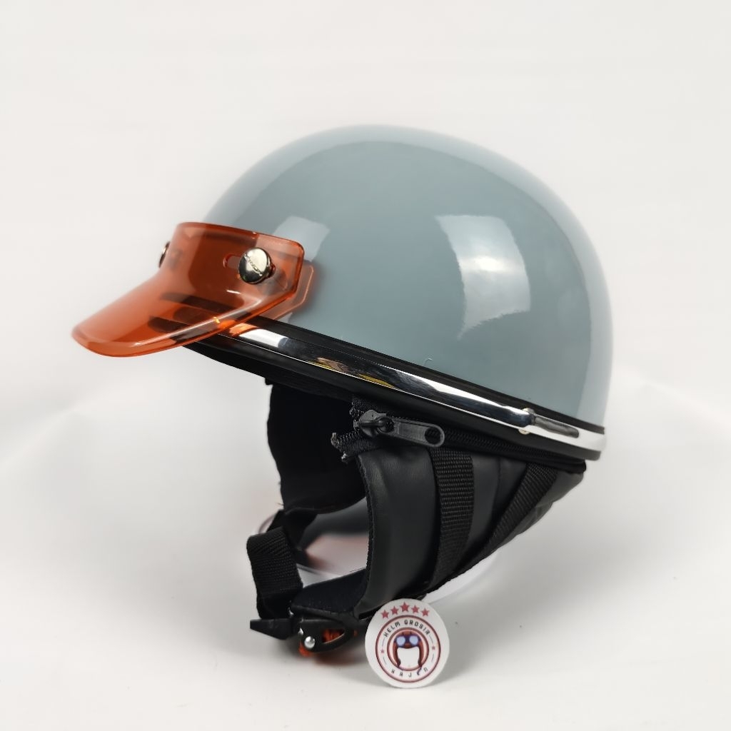 Helm Retro Bogo Chips Lis Crome SNI no 1 - Helm bogo dewasa