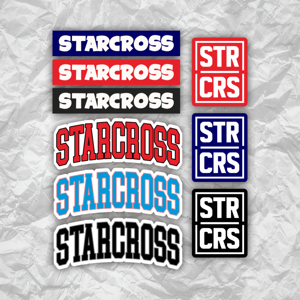 Stiker Sticker Starcross Distro Black red blue Brand Case Phone logo BLACK Band Aesthetic Grosir Mur