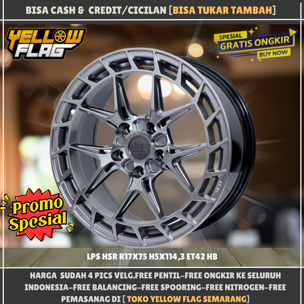 VELG MOBIL SPORTY RING 17 HSR LPS LUBANG BAUD 5X114 ET42 LEBAR 7.5 R17 HYPER BLACK
