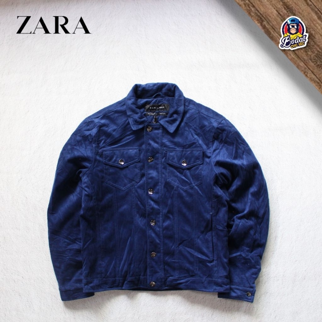 Jaket Trucker Suede Zara Man
