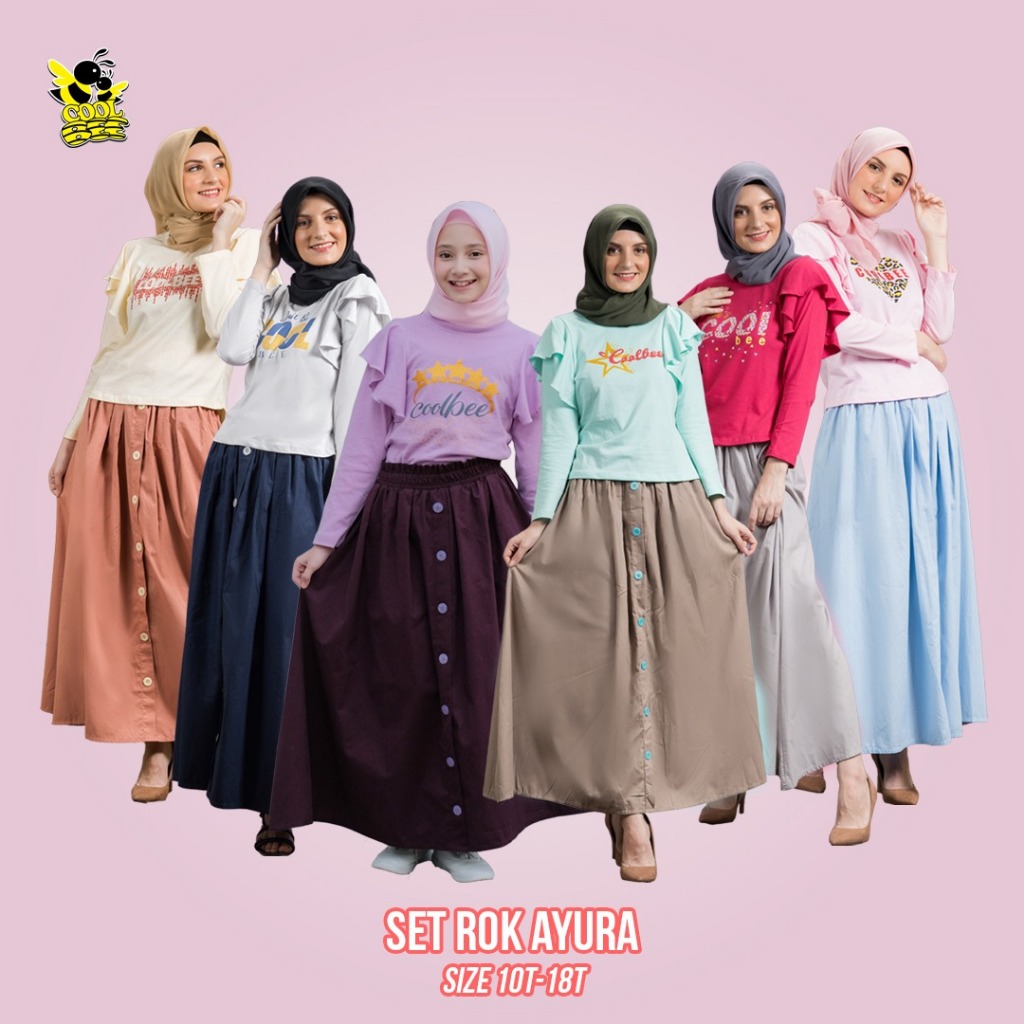 Laisha Kids - Setelan Pakaian Anak Perempuan Lengan Panjang Bawah Rok COOL BEE SET ROK AYURA Coolbee