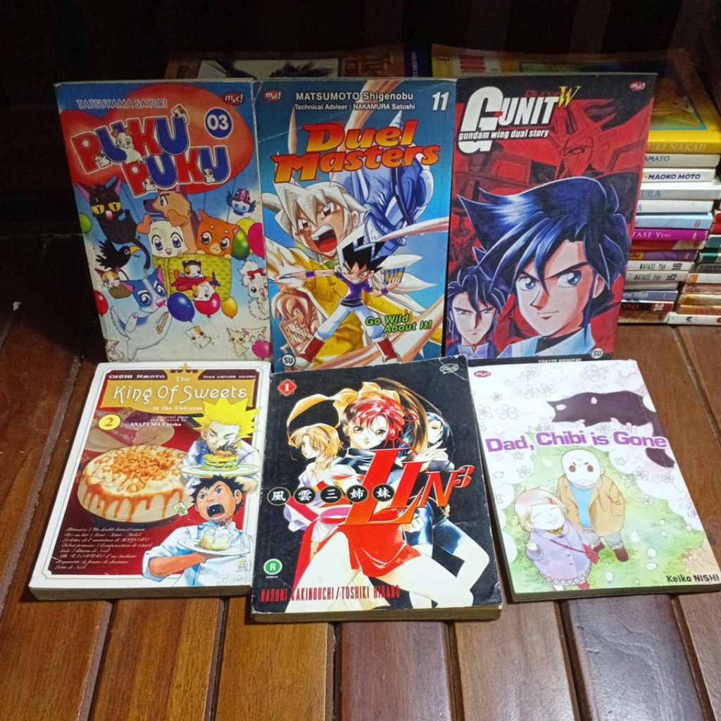 komik lin3,gundam,duel master,dad chibi is gone,king of sweets,puku puku,cabutan harga satuan,buku b