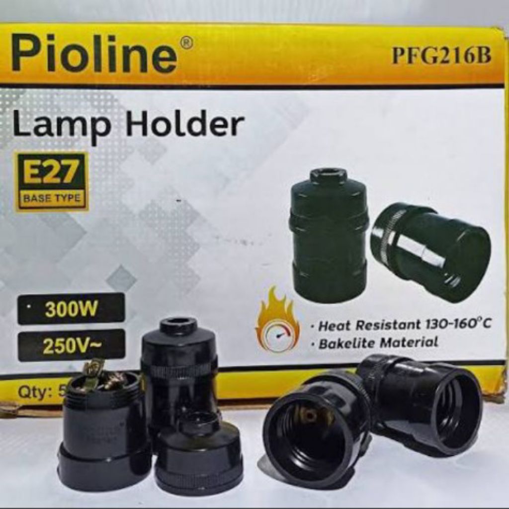 Fiting Gantung PIOLINE PFG216B Hitam E27 , Fiting Lampu , piting gantung