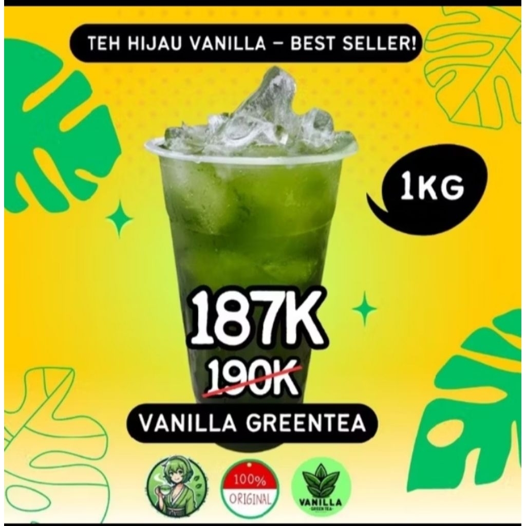Teh hijau vanilla(teh hijau Thailand untuk jualan es teh hijau 1kg)