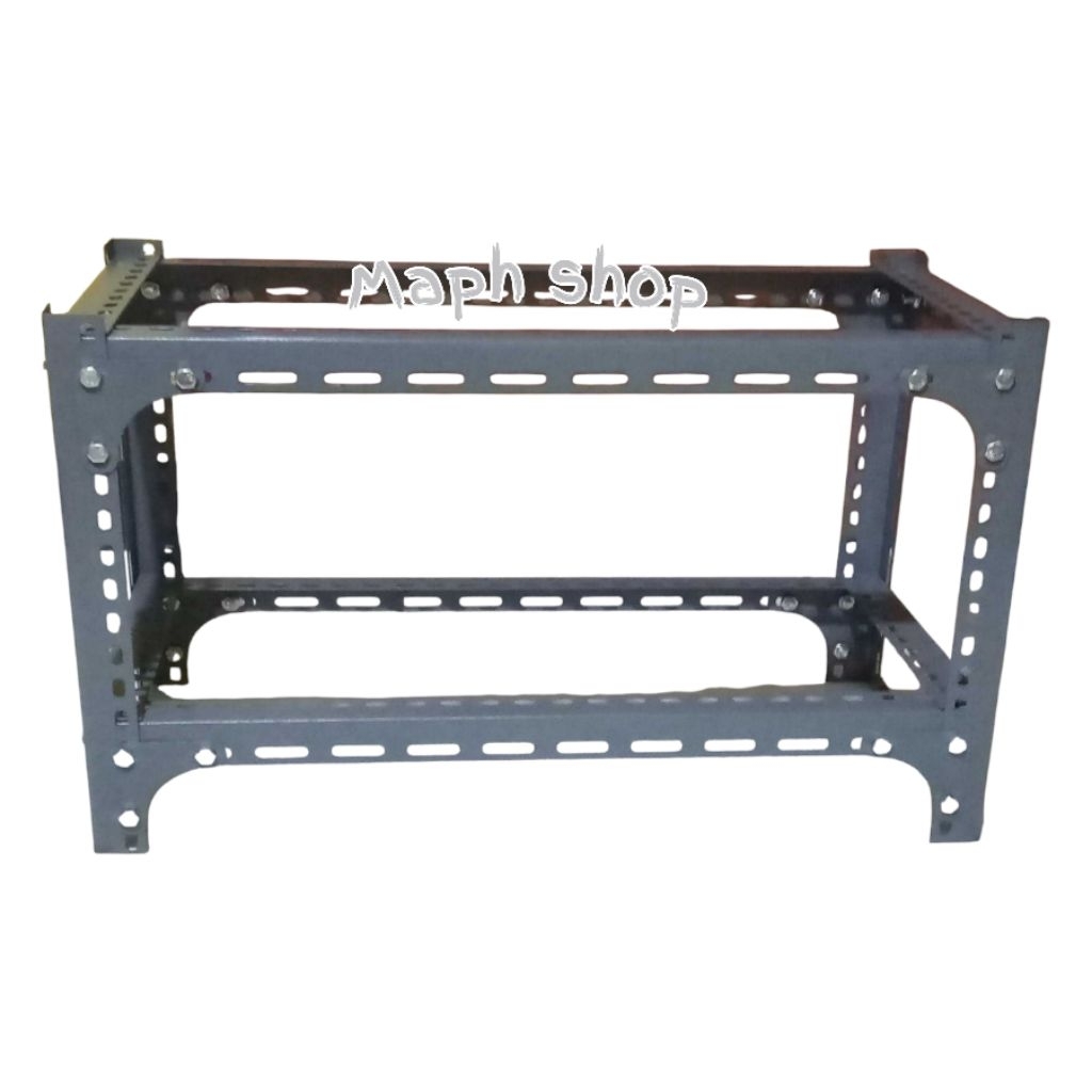 meja rangka besi siku lubang 2 susun rak lemari serbaguna 100x50x80 tebal 1mm