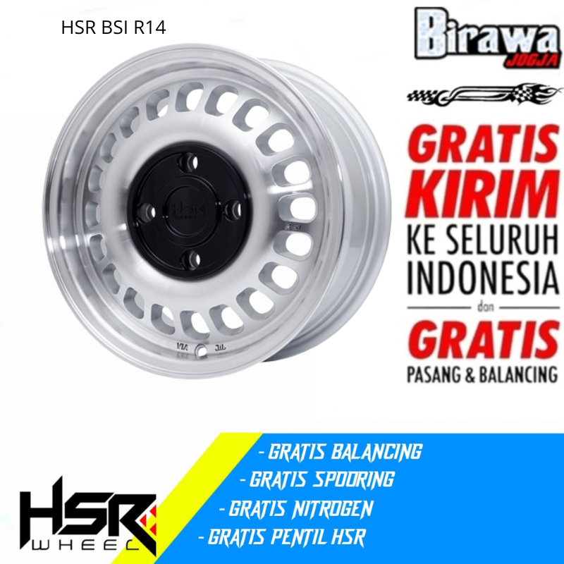 velg mobil racing hsr bsi r14 h4x114.3 PNP untuk Kijang Super, Atoz, Panther velg model kaleng r14