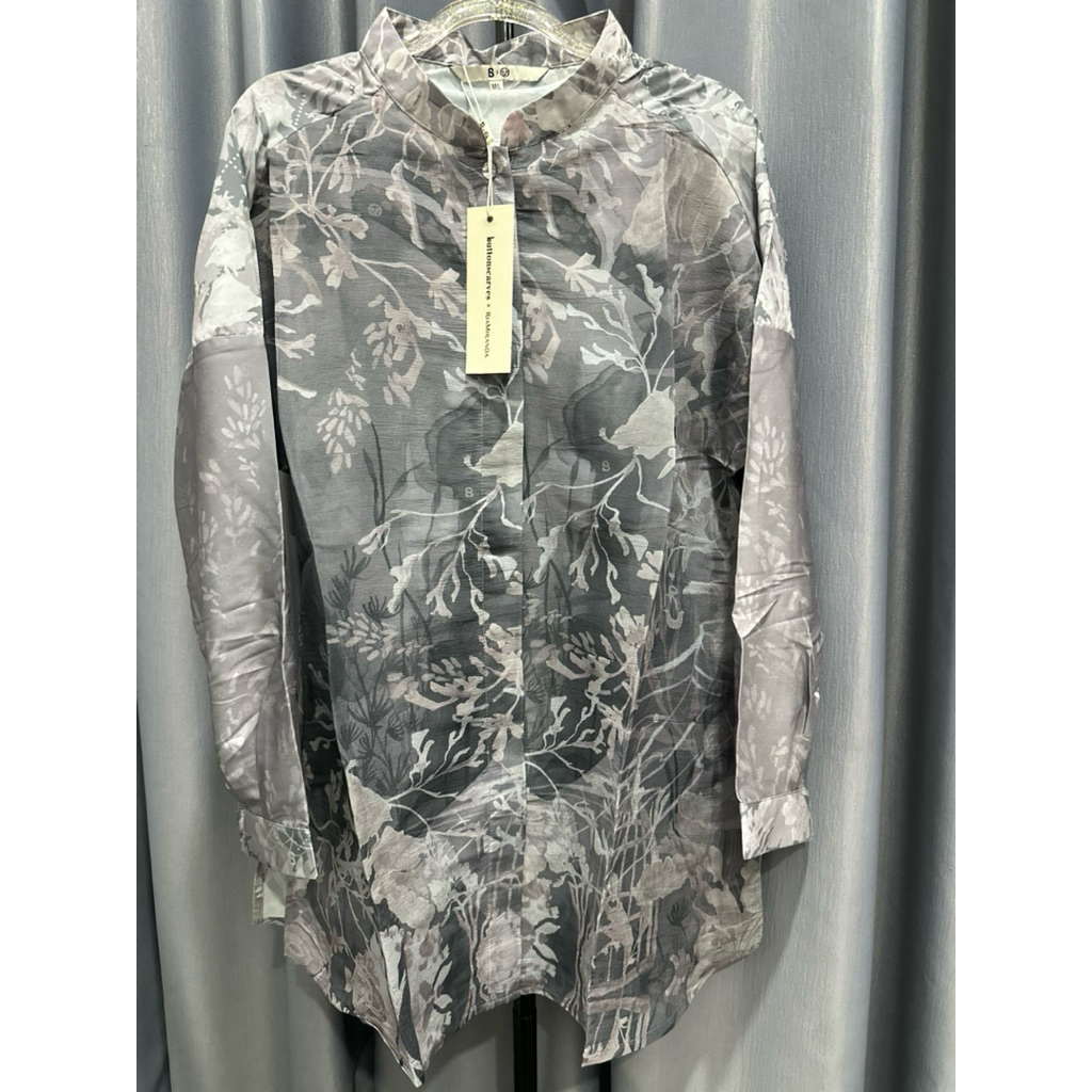 New Valvia Top Shirt Buttonscarves x Ria Miranda tunik grey size ML